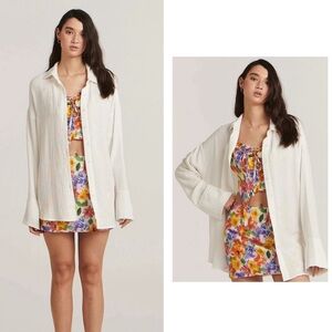 Charlie Holiday White Guaze Heidi Shirt. NWT